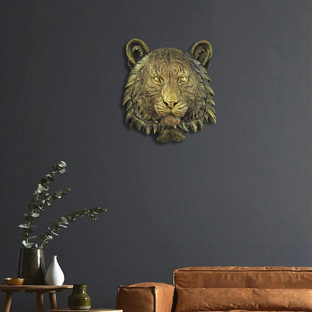 Tigers Mounted Bust Wall Sculpture K86826