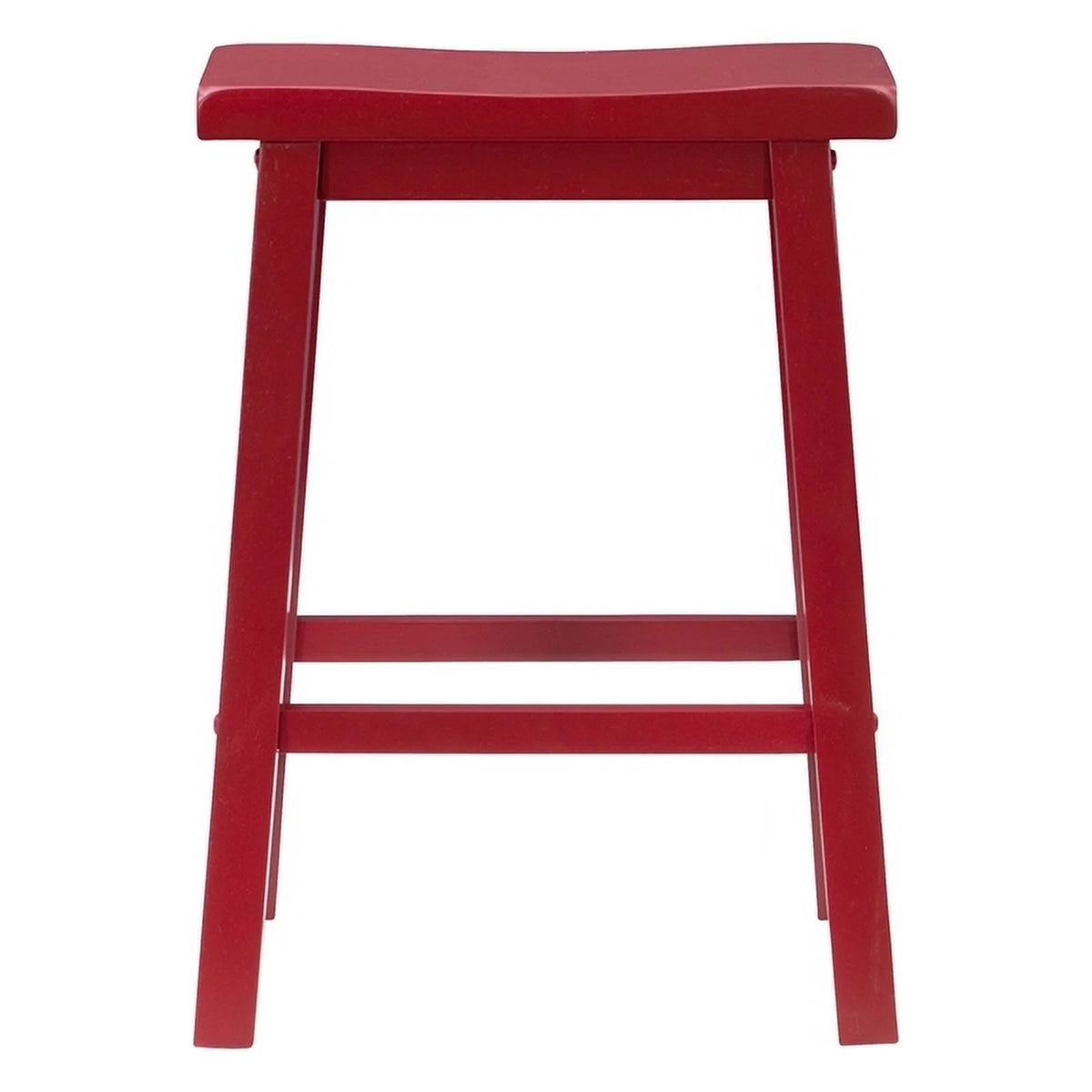 24" Wood Backless Saddle Seat Counter Stool in Red A8817