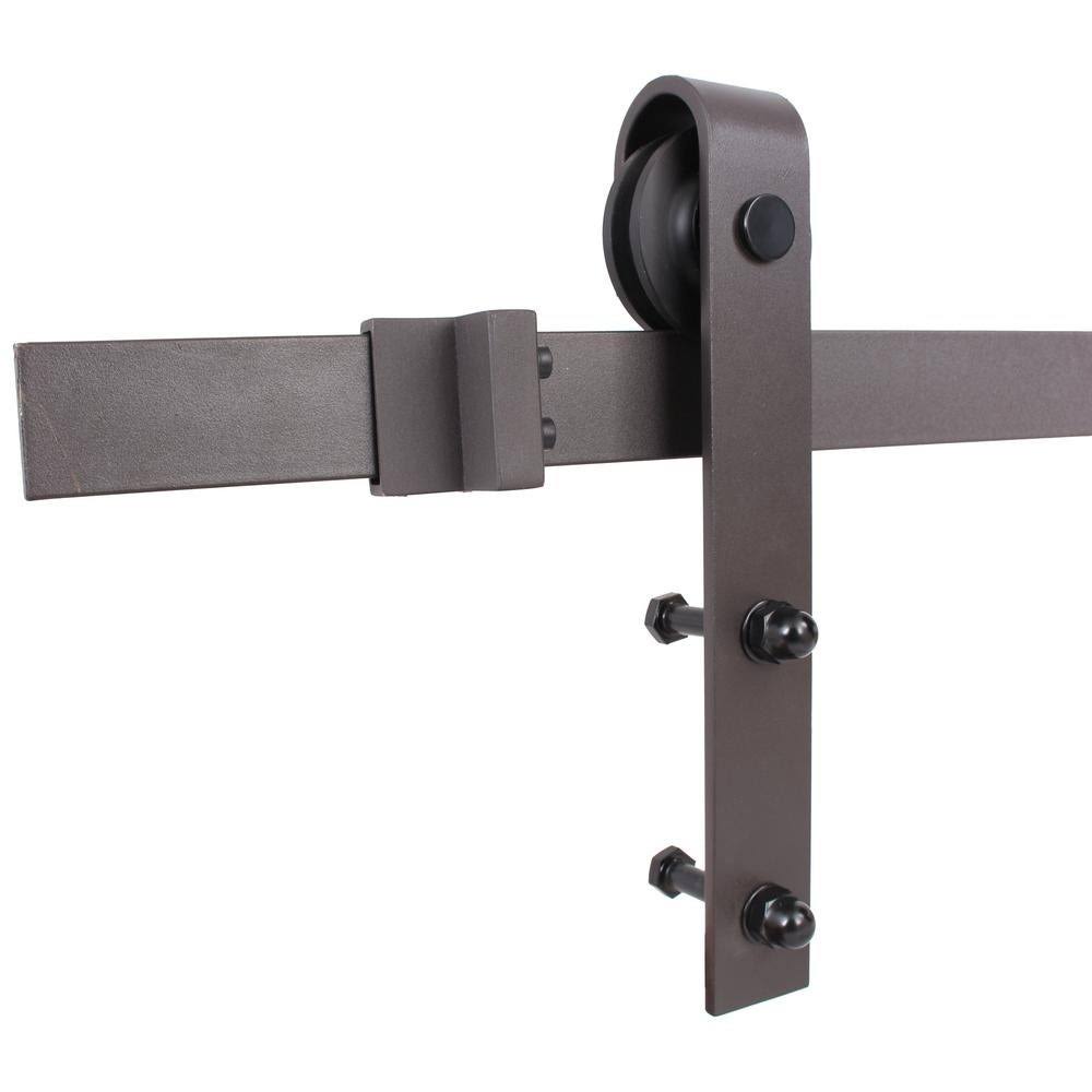 Walnut Stained Knotty Pine Wood Interior Sliding Barn Door with Hardware Kit W3821