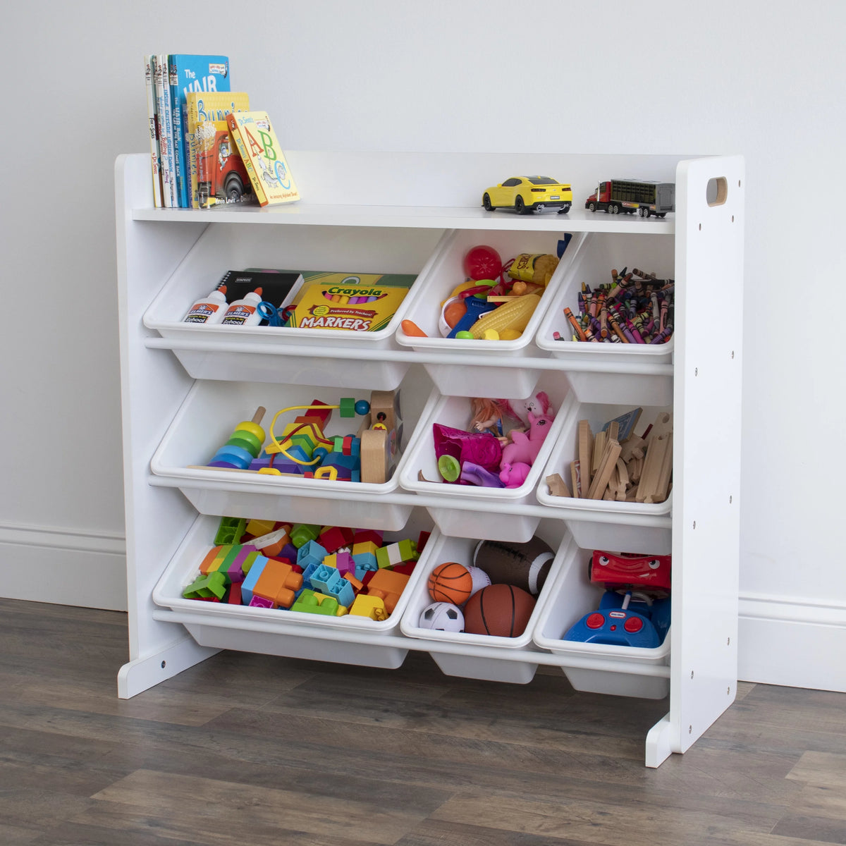 Toy Storage Organizer with Shelf and 9 Storage Bins Z789482