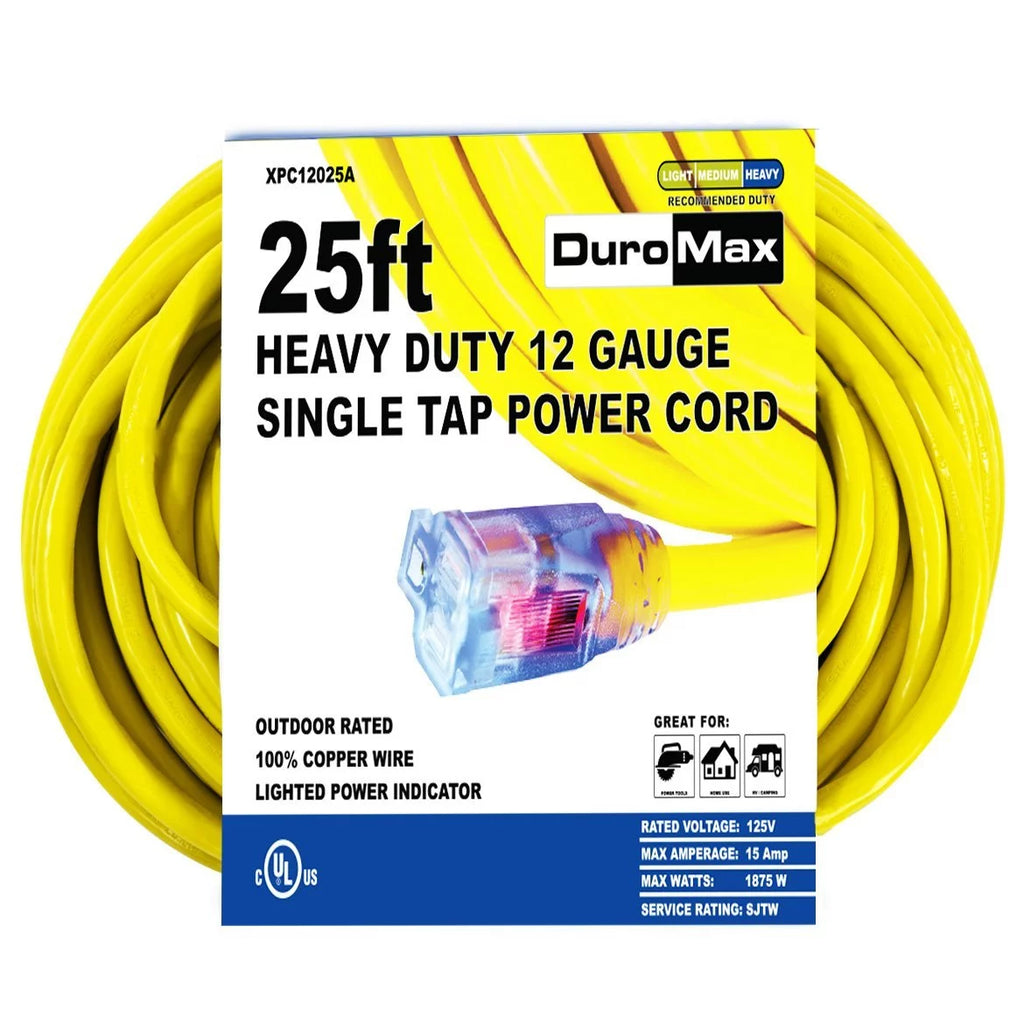 25 Foot 12 Gauge Extension Power Cord H361