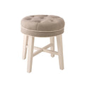 Linen Gray Tufted Backless Vanity Stool L733
