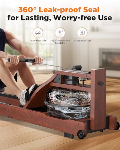 Foldable Water Rowing Machine 400LBS Weight Capacity with Monitor M589144