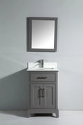 24 in. Single Sink Vanity & Mirror Grey Y548