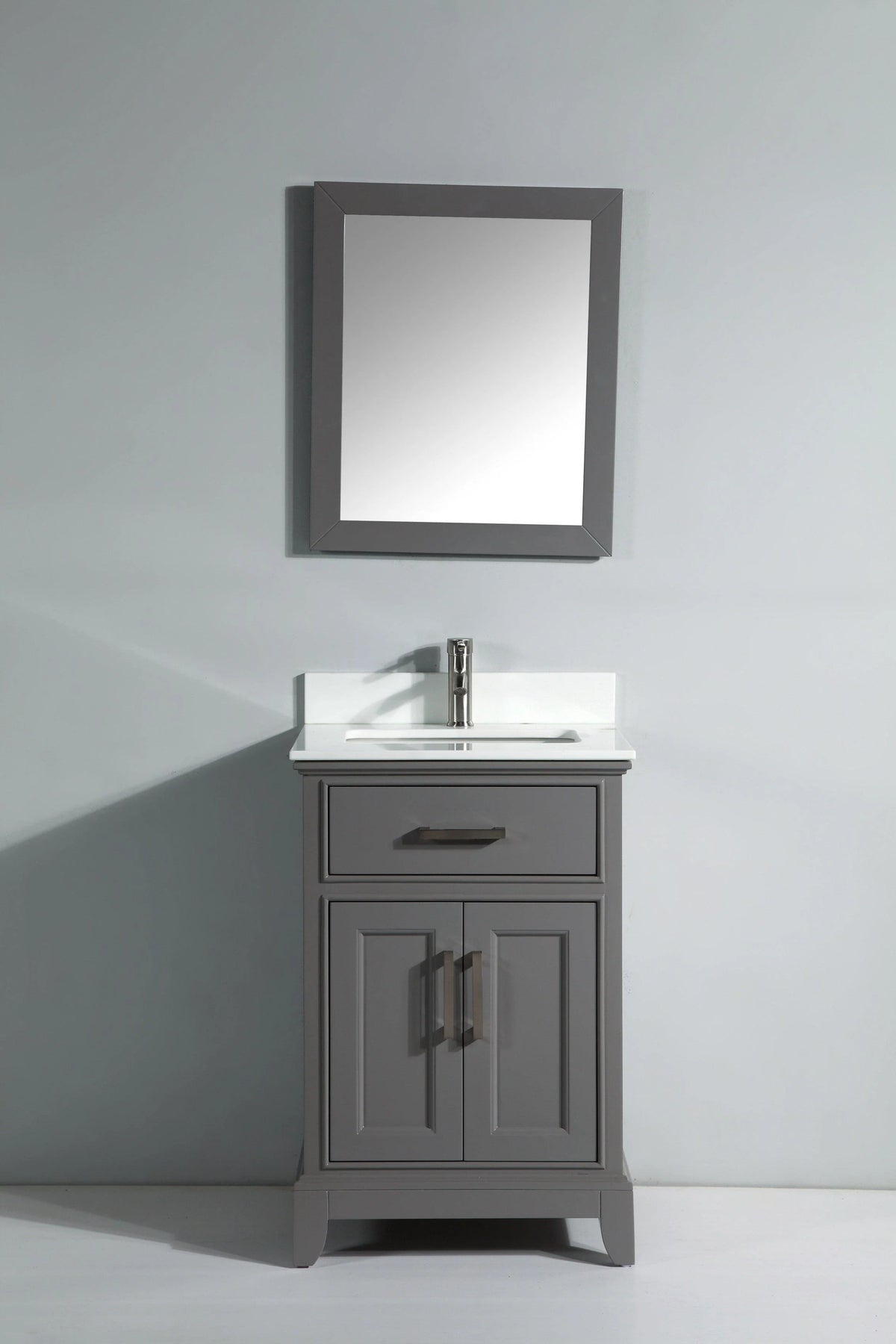 24 in. Single Sink Vanity & Mirror Grey Y548