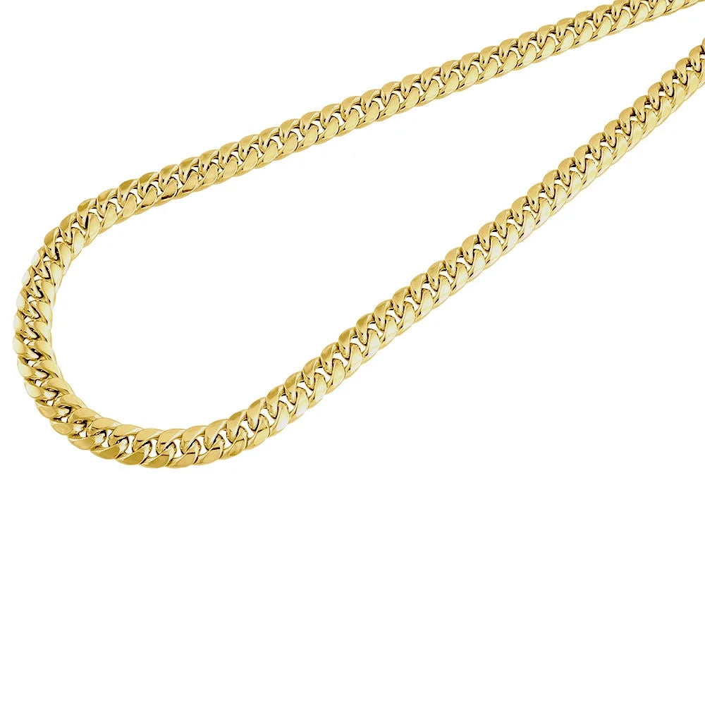 18K Yellow Gold 6mm Solid Miami Cuban Link Chain 22" Necklace N532364