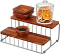 Acacia Wood and Wire Serving Tray, 14.5 x 7.5 x 3.2 D32028