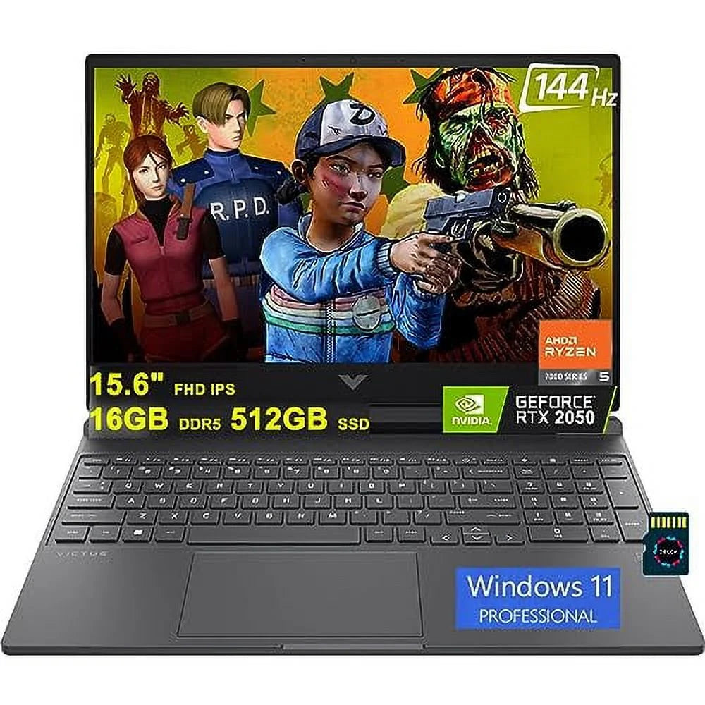 15.6" FHD 144Hz AMD Ryzen 5 16GB DDR5 512GB SSD RTX 2050 Gaming Laptop C148
