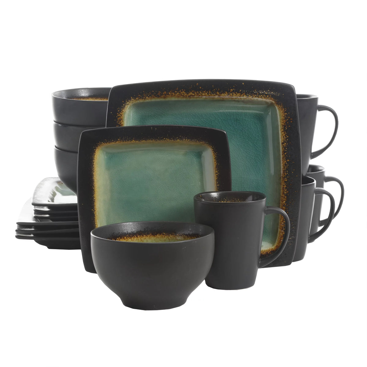 16-Piece Turquoise Dinnerware Set A3868