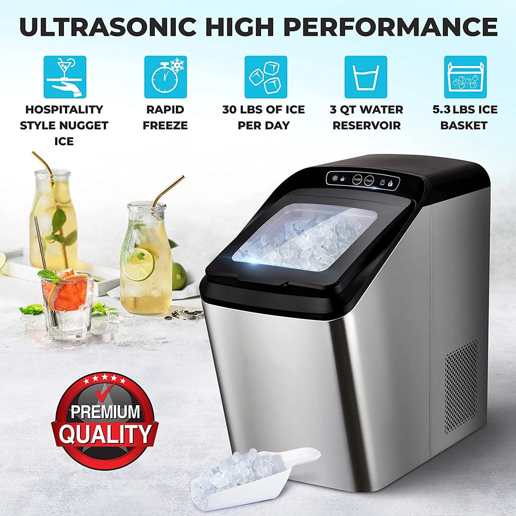 Countertop Stainless Steel Nugget Ice Maker F90679