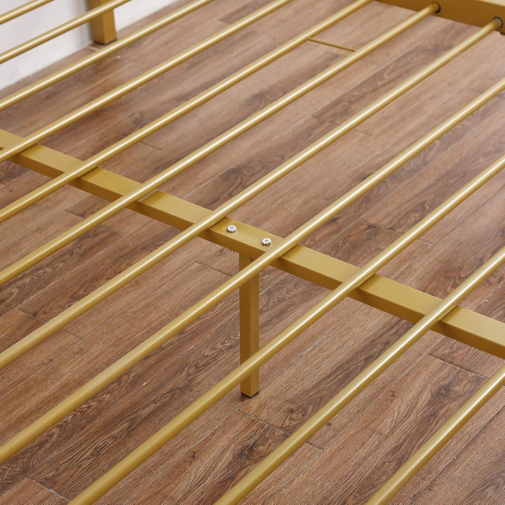 Gold Full Size 4 Poster Canopy Bed Frame with Headboard R87783