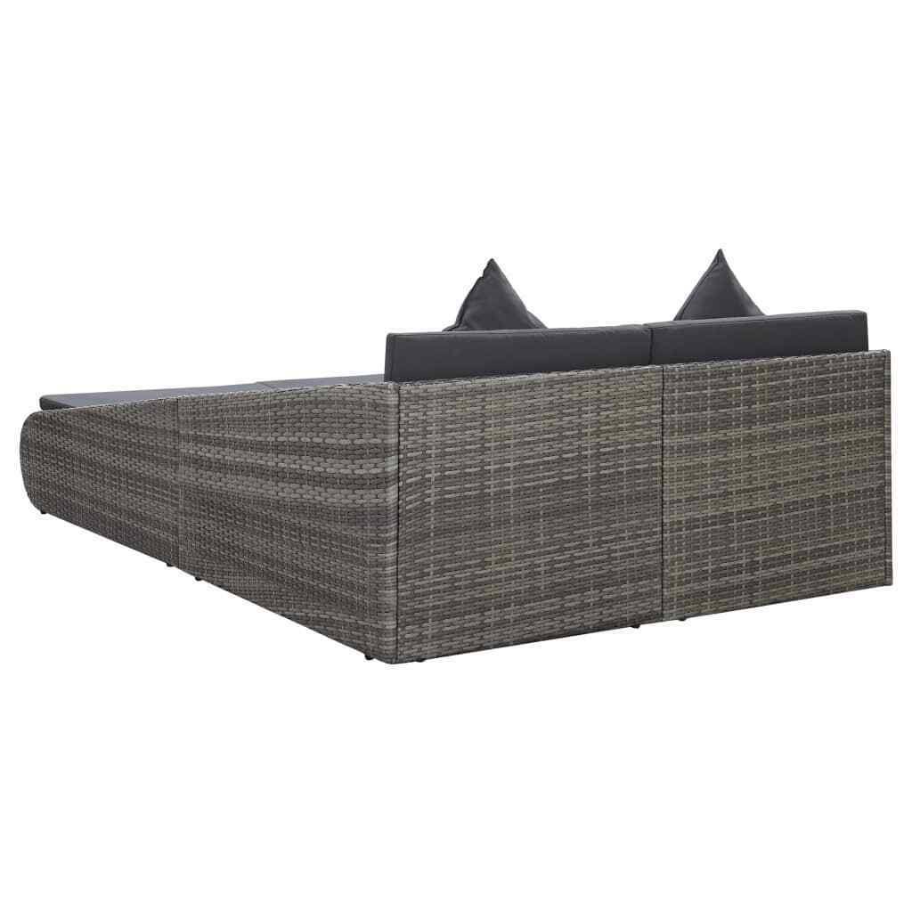Gray Poly Rattan Garden Bed Z397