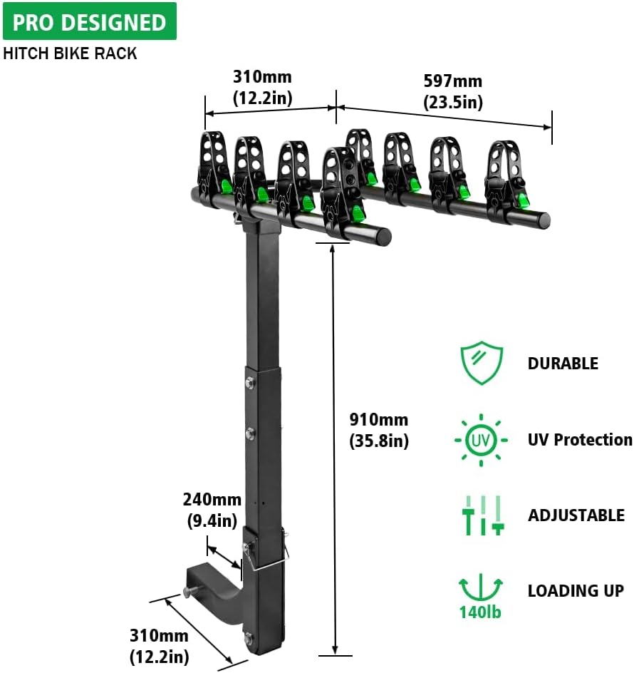 4 Bike Hitch Rack with 2-Inch Receiver Double Foldable Rack C718