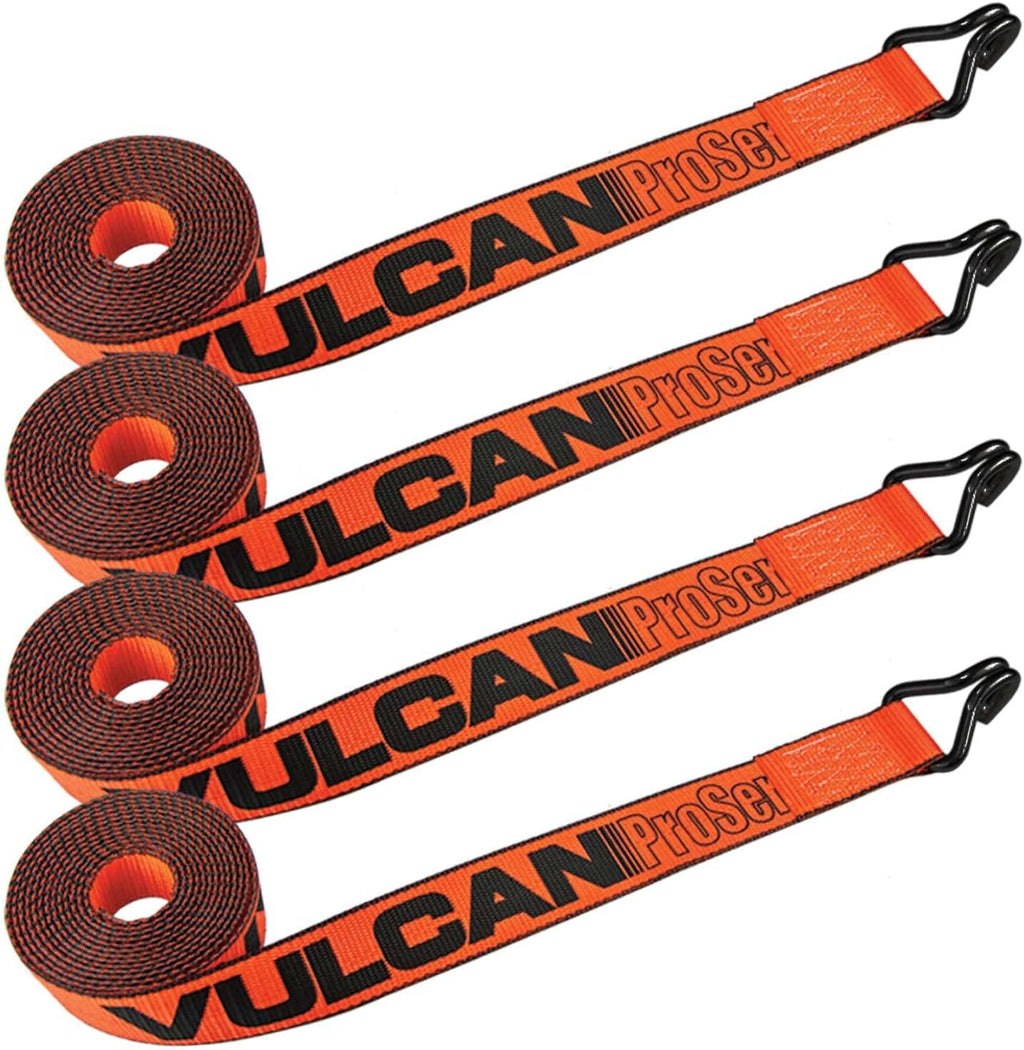 2 Inch x 15 Foot Winch Strap with Heavy Wire Hook, 4 Pack P420
