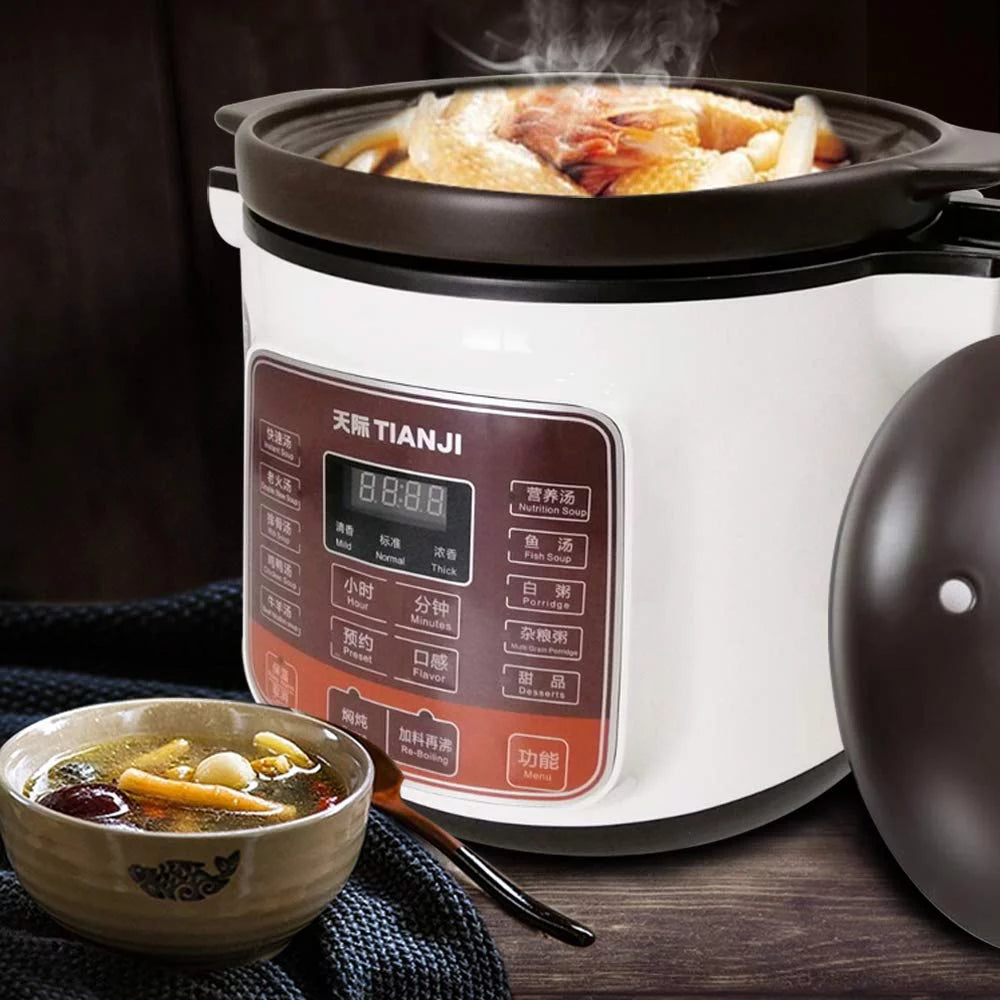 Electric Stew Pot 4L Slow Cooker Ceramic Inner Pot 120V 600W B53063
