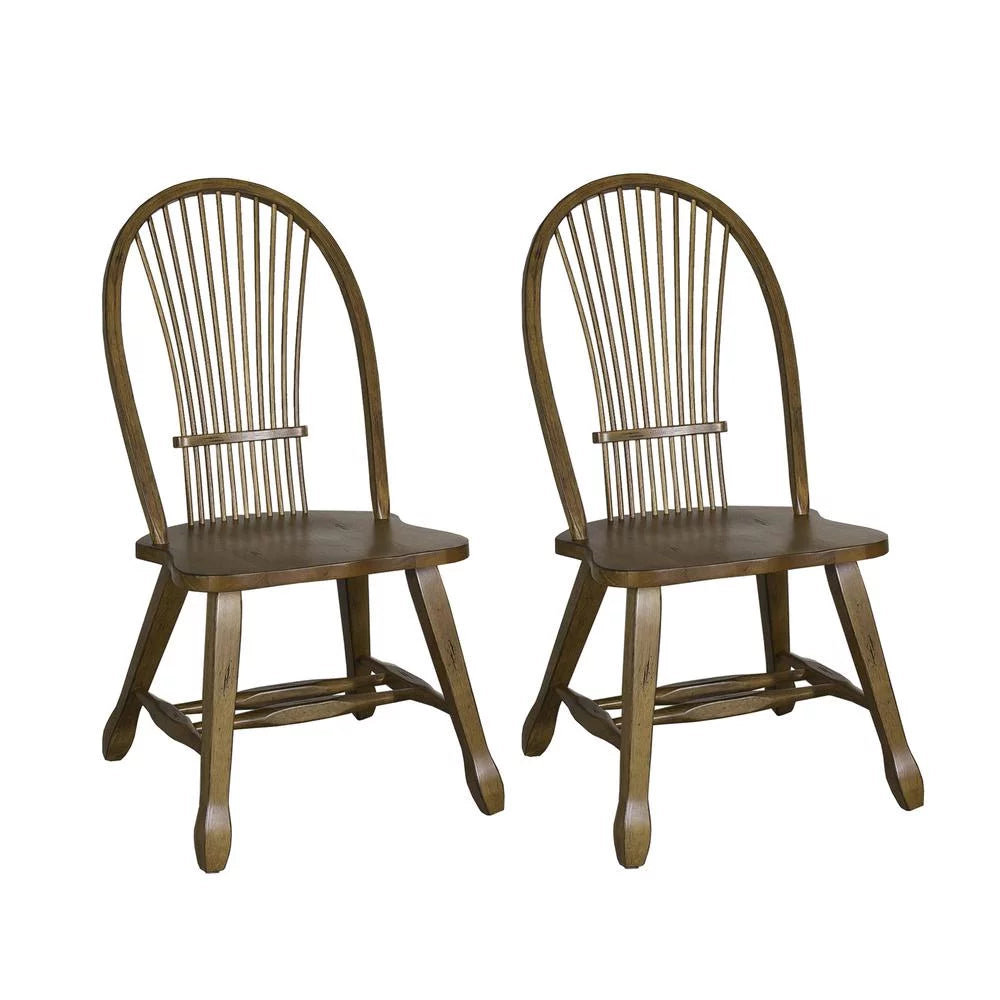 Brown Oak Side Chair Set of 2 F286