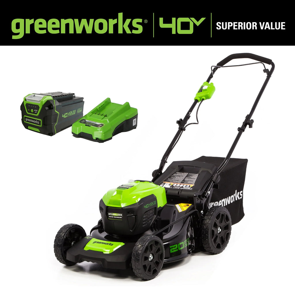 40V 20 Brushless Push Lawn Mower with 4.0 Ah Battery & Quick Charger A852370