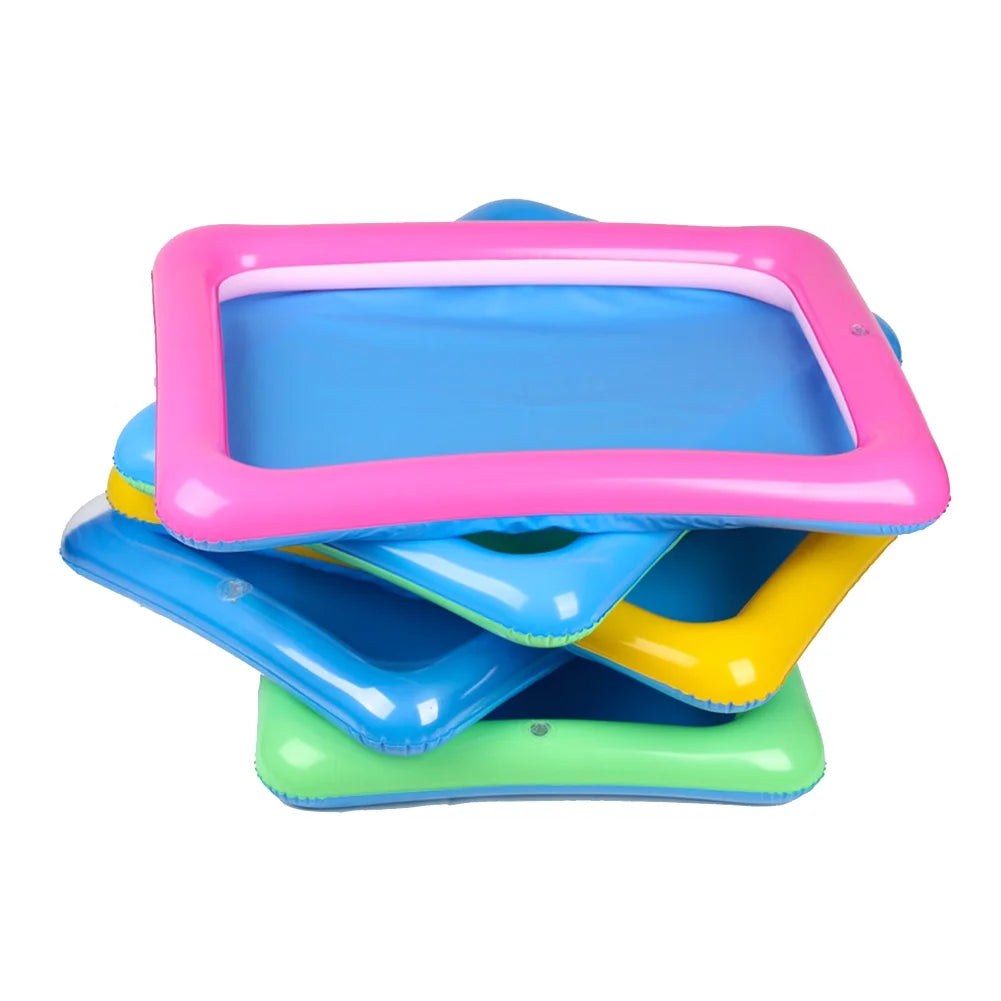Sand Tray Outdoor Beach Kids Toys Storage Inflatable Pad Box Tray E334995