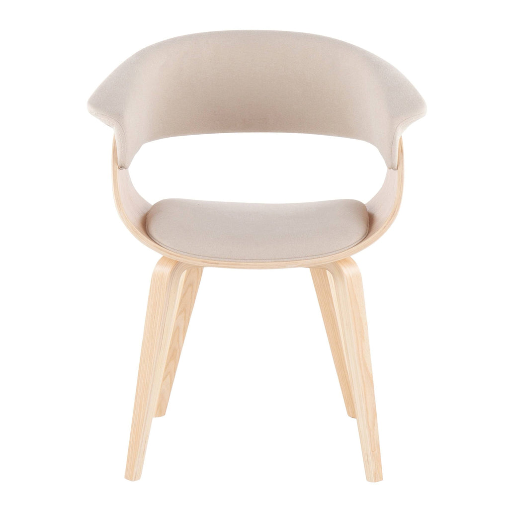 Cream Fabric Zebra Wood Dining Accent Chair K463