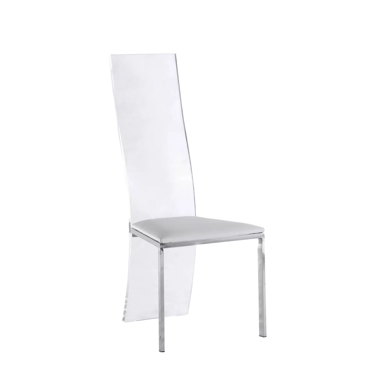Acrylic High-Back Upholstered Side Chair, Set of 2 V68075