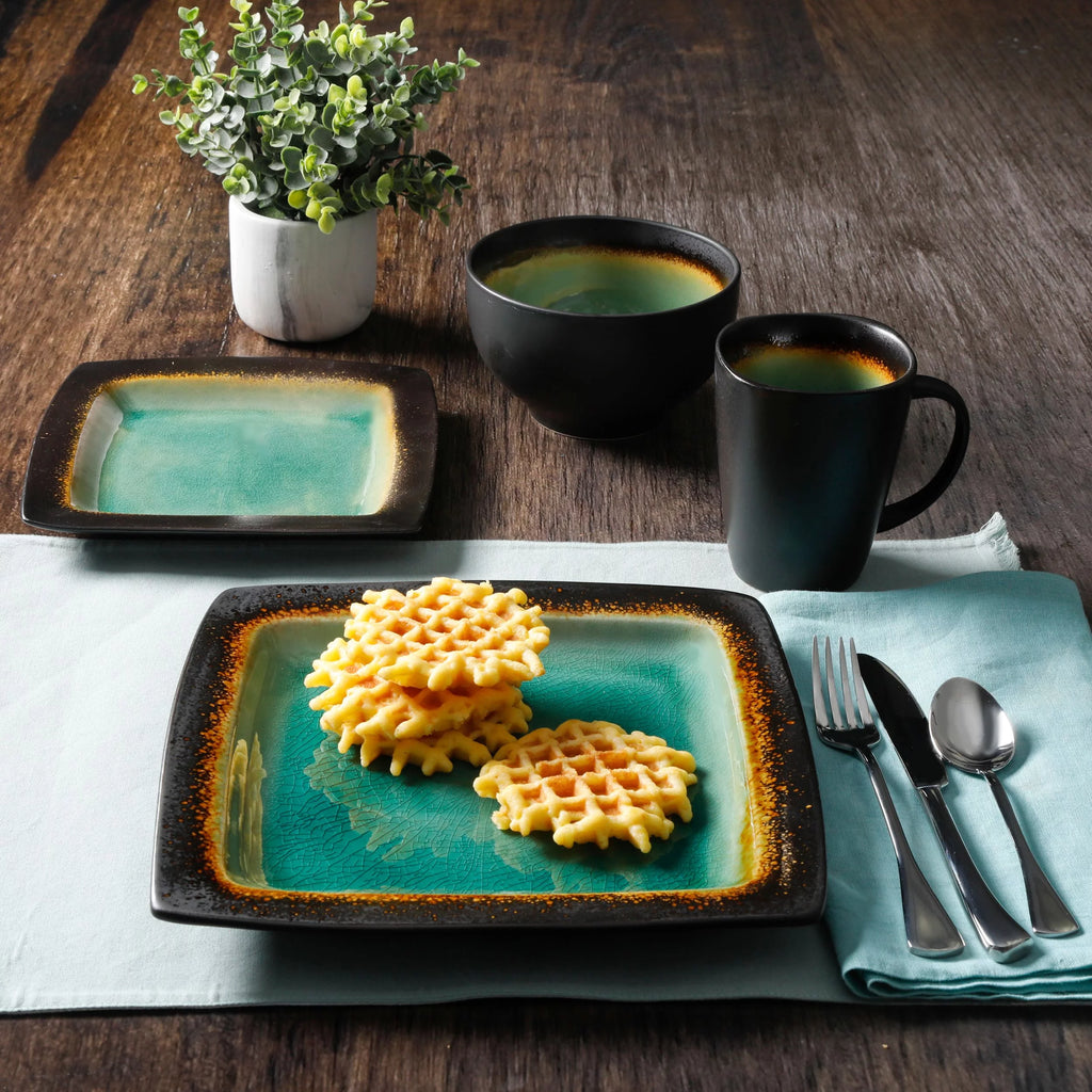 16-Piece Turquoise Dinnerware Set A3868