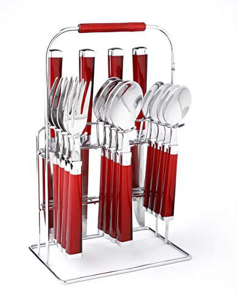 Red 16-Piece Flatware Set C4065