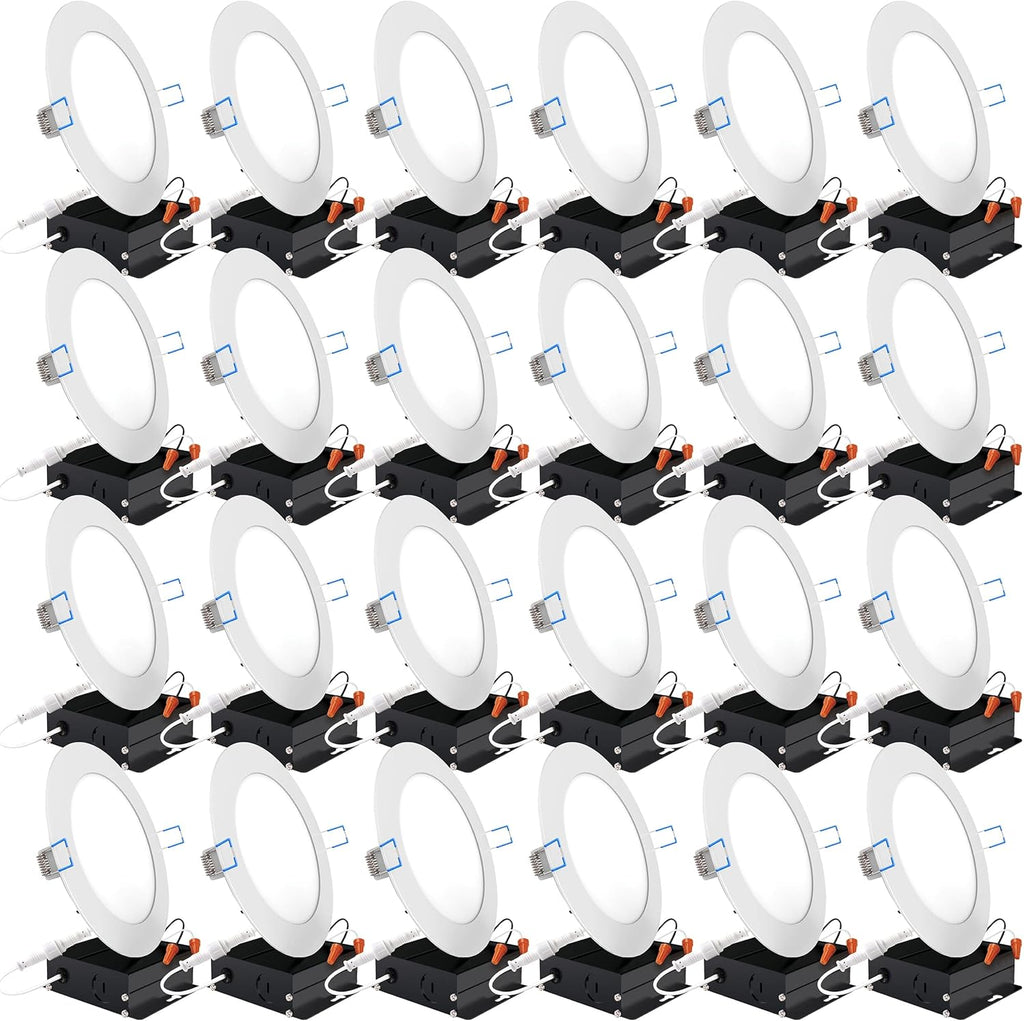 24 Pack 4 Inch Ultra Thin LED Recessed Ceiling Lights, 4000K Cool White, Dimmable 10W, 650 LM A218326