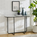 Faux White Marble Curved Console Table V361