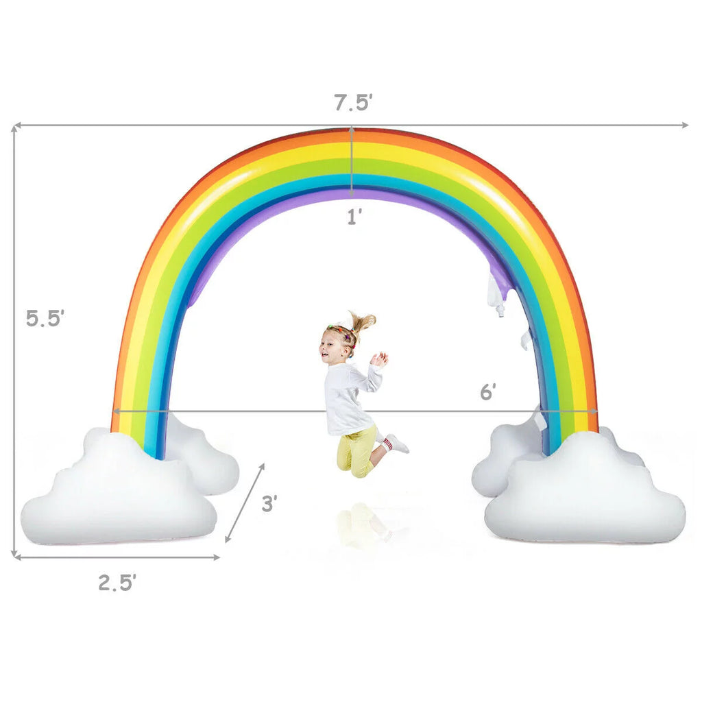 Inflatable Rainbow Sprinkler Toy 7.5 Feet Long PVC N7531