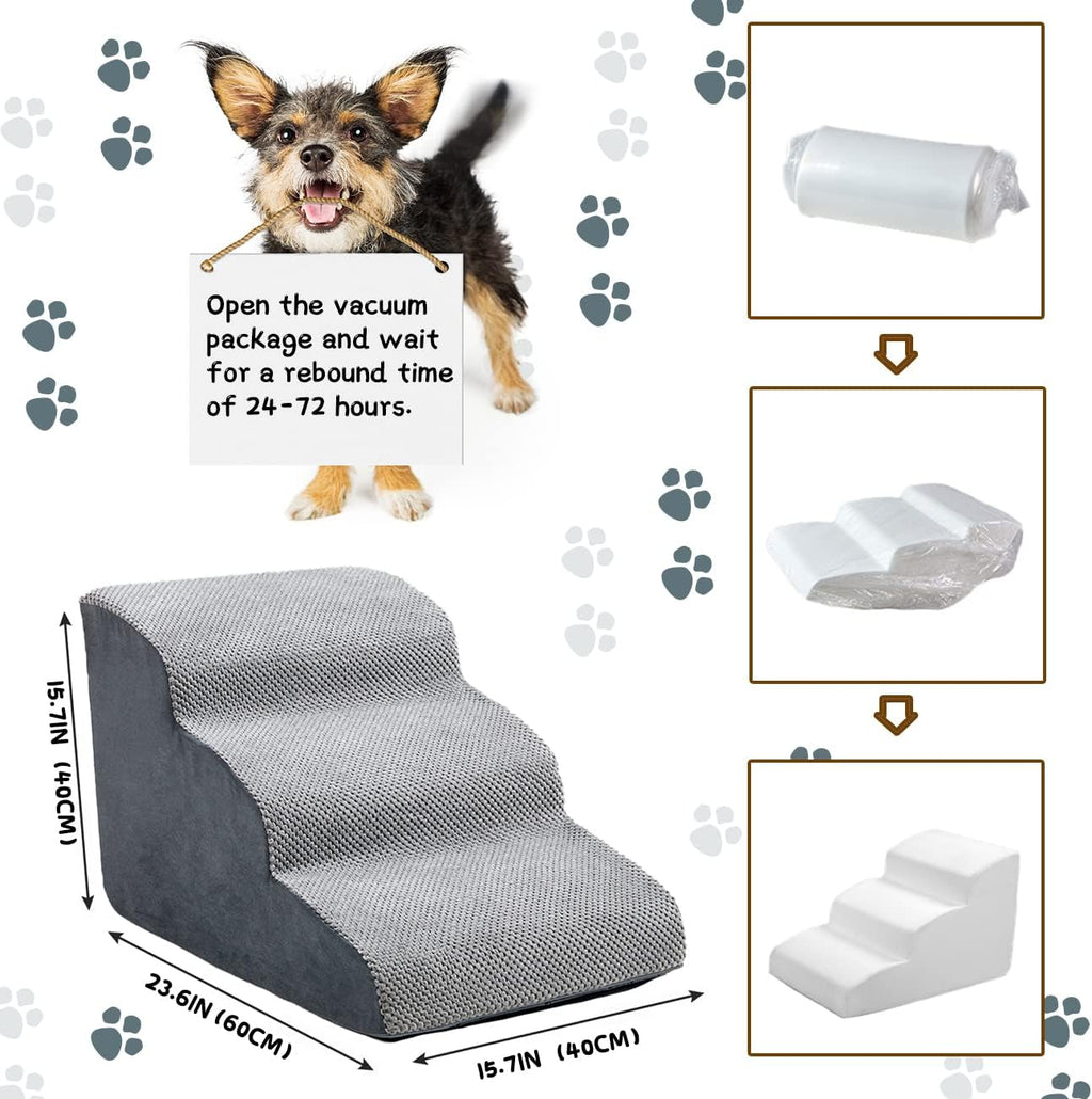 3 Tiers Non-Slip Foam Dog Ramp Stairs for Sofa W4983