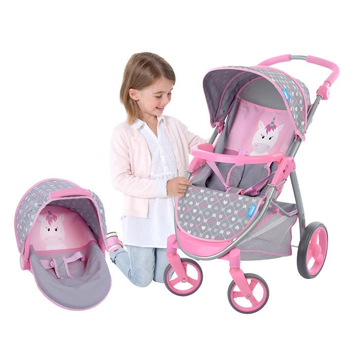2-in-1 Doll Stroller and Carrier Travel System J1061