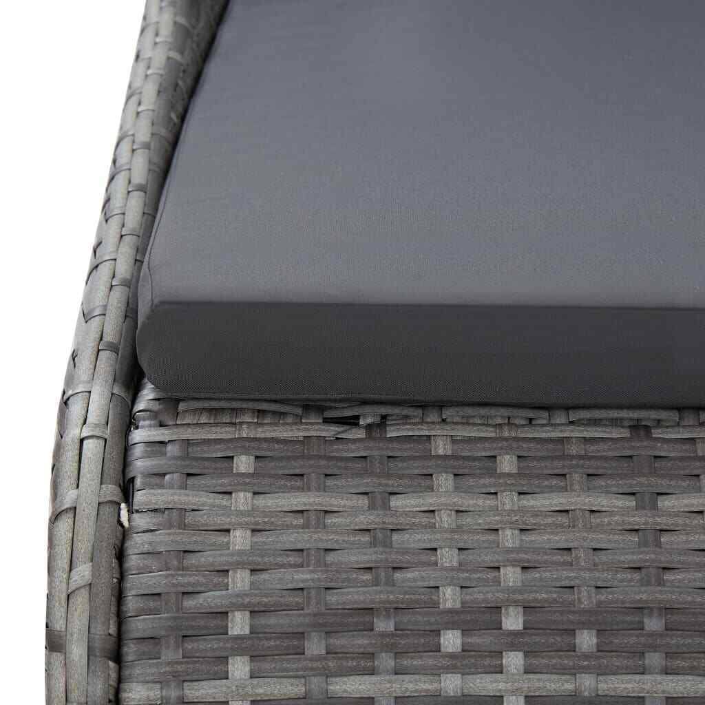 Gray Poly Rattan Garden Bed Z397