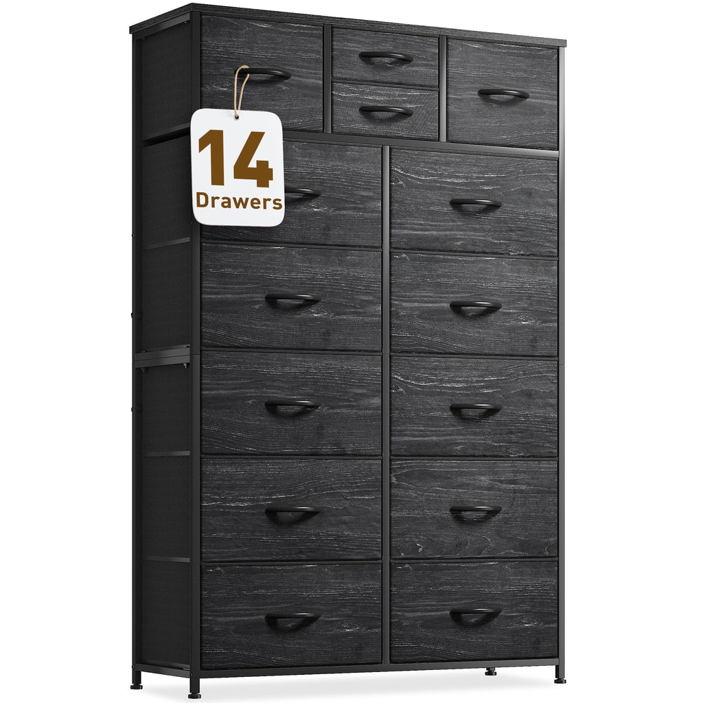 14 Drawer Charcoal Black Dresser F70326