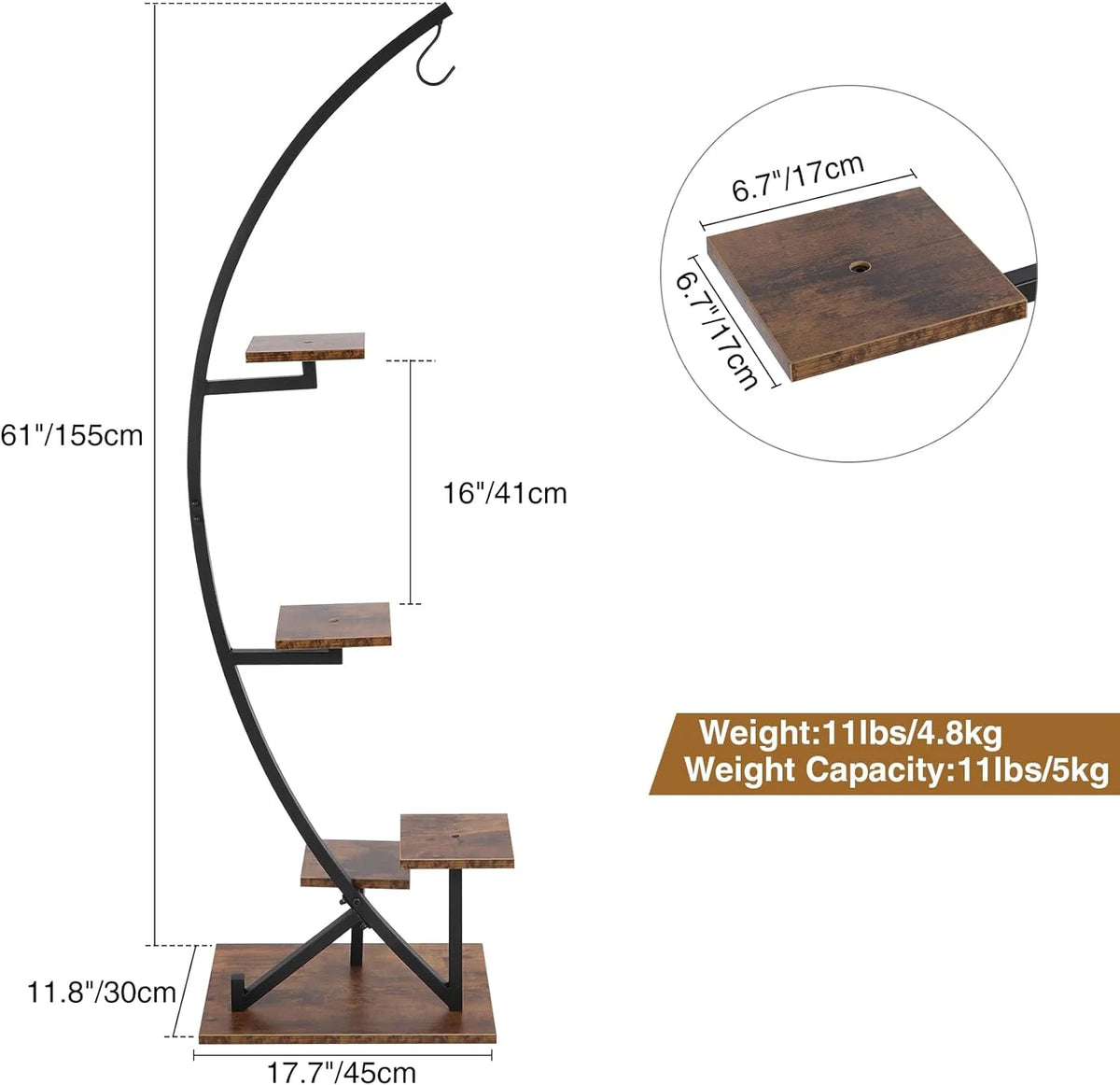 5-Tier Metal Plant Stands E60674