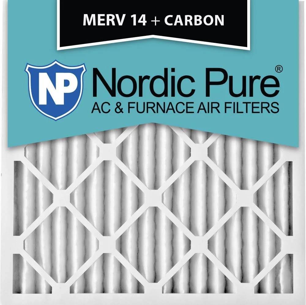 25x25x2 MERV 14 Pleated Carbon AC Furnace Air Filters 3 Pack W2902
