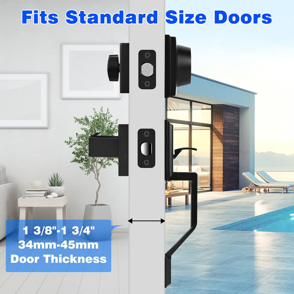 Matte Black Heavy Duty Door Lock Set with Deadbolt, Pack of 2 F479525