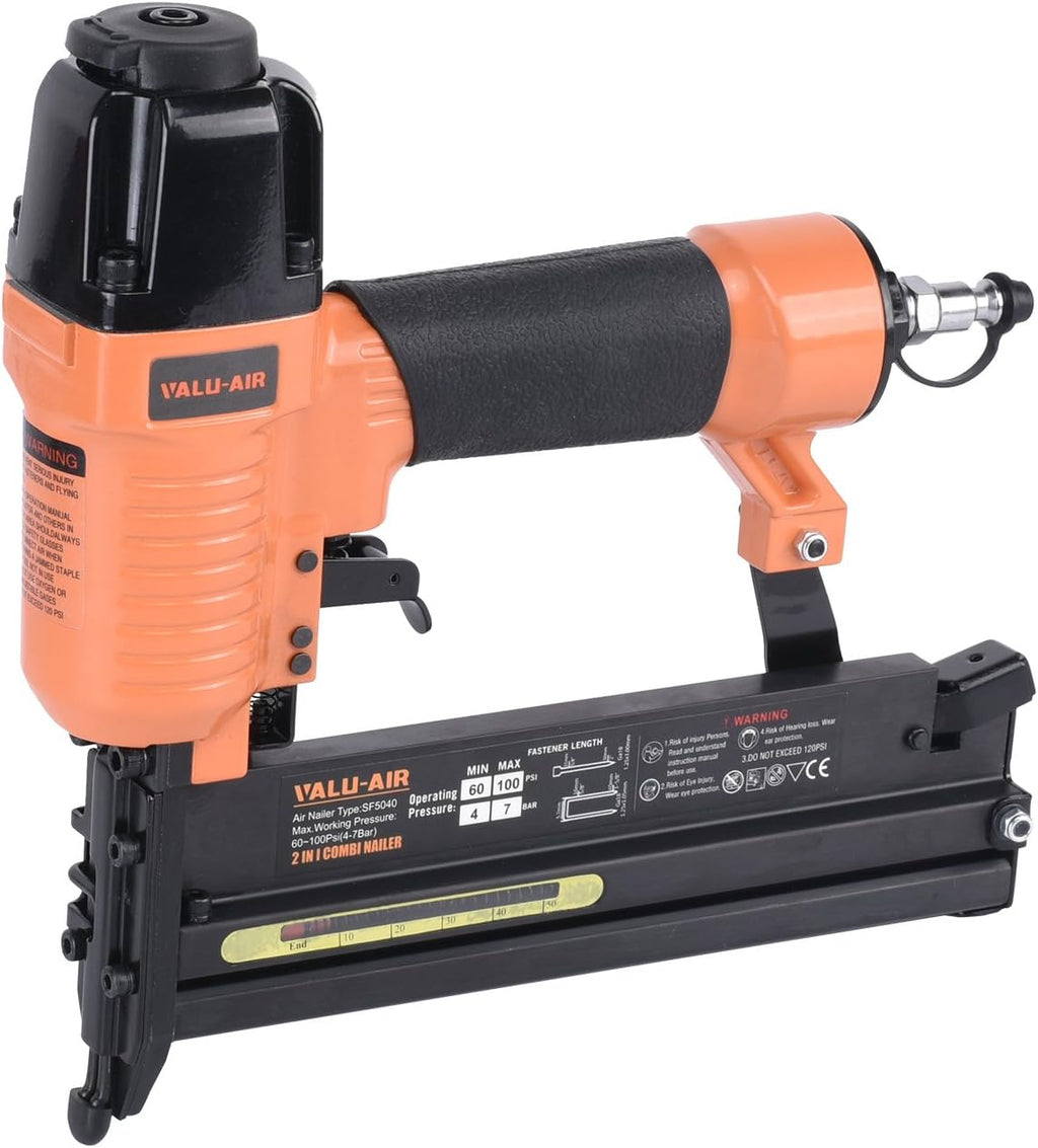 2 in 1 Pneumatic Brad Nailer and Stapler with Carrying Case U7995