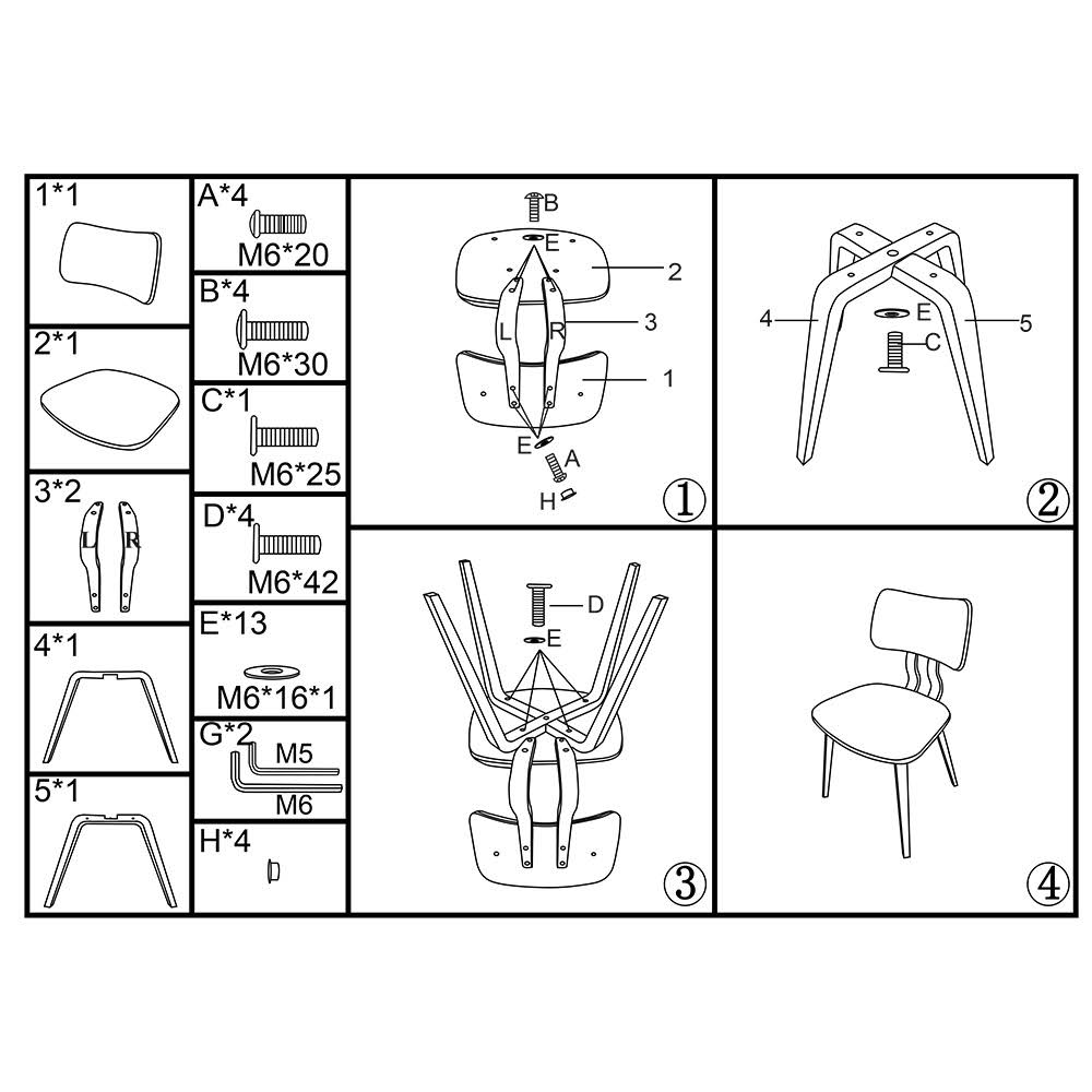 Charcoal/Walnut Mid-Century Dining Chair D8845