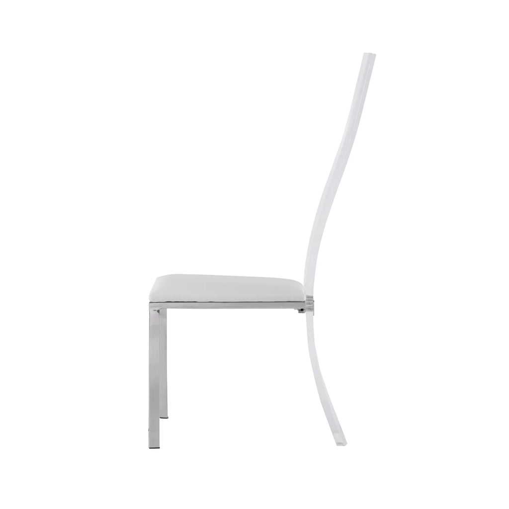 Acrylic High-Back Upholstered Side Chair, Set of 2 V68075
