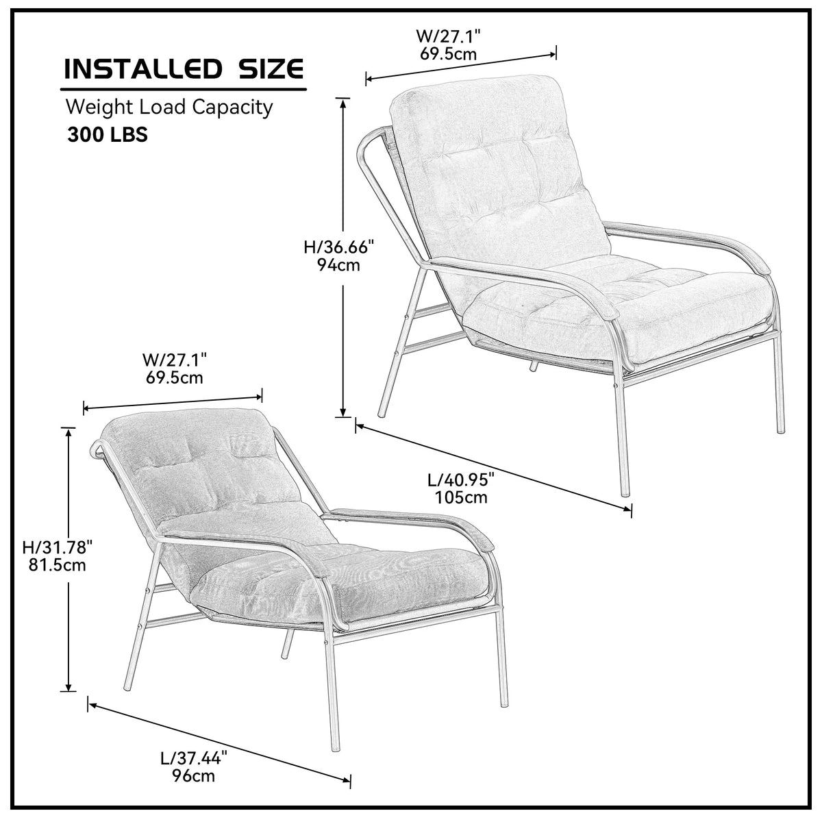 Turquoise Iron Arm Chair with Metal Legs E99677