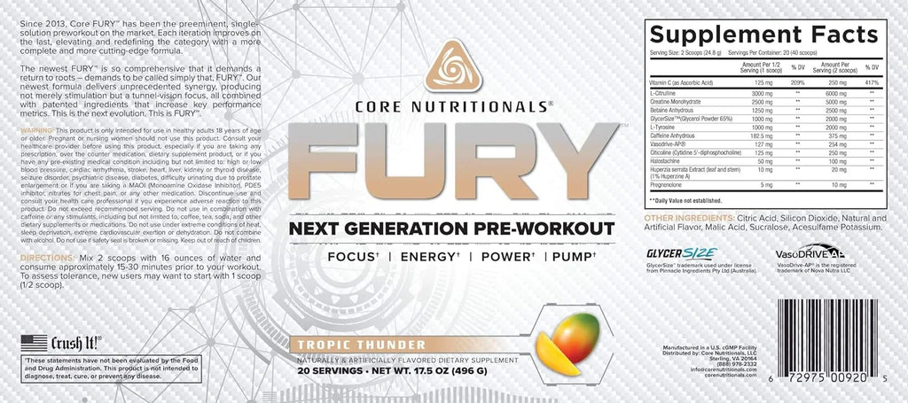 Pre Workout 20 Servings E526