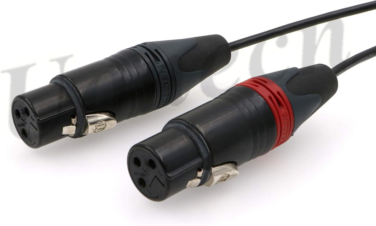 Two XLR 3 pin Female to Right Angle 5 pin Male Audio Cable Pack of 2 C64706