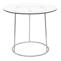 Round Chrome Glass Top Side End Table N2821