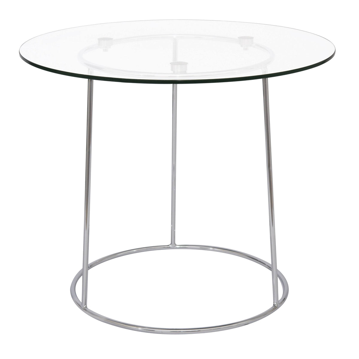 Round Chrome Glass Top Side End Table N2821