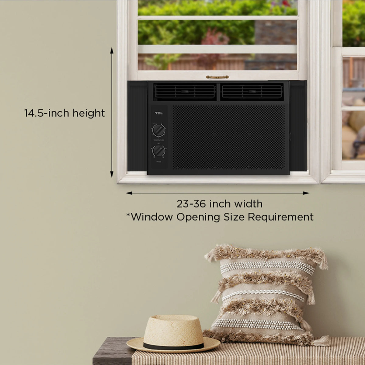 5,000 BTU Mechanical Window Air Conditioner, Black D886