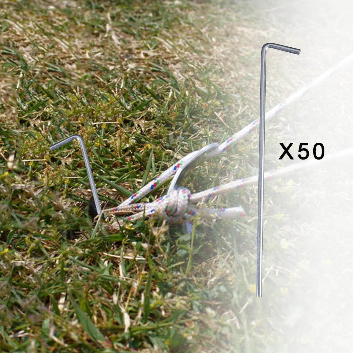 50 Pieces Aluminum Alloy Tent Pegs 200mm F400