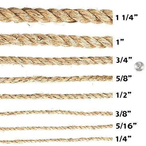 ProManila Rope 1.5 inch Tan Twisted 3 Strand Polypropylene Cord V861