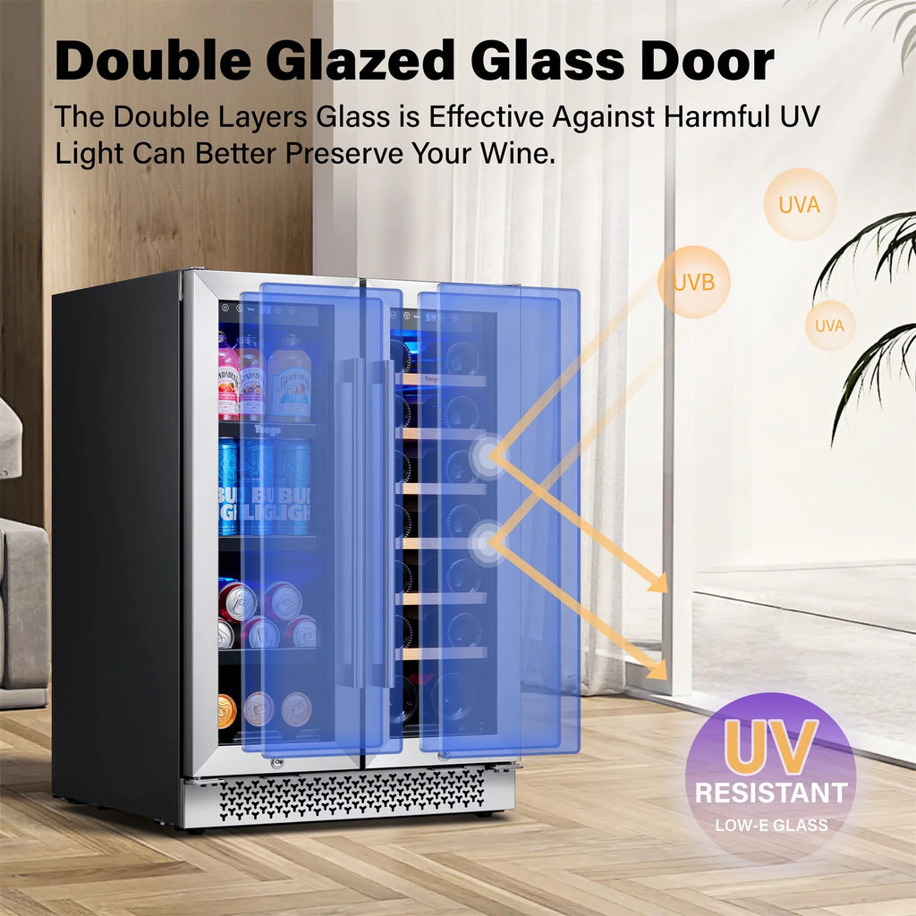 24 Can Beverage Refrigerator with Glass Door T99696