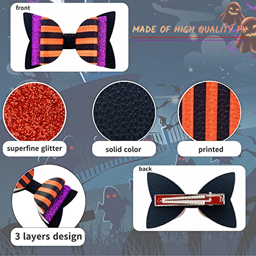 24 Set Christmas Faux Leather Hair Bows DIY Making Kit V3545