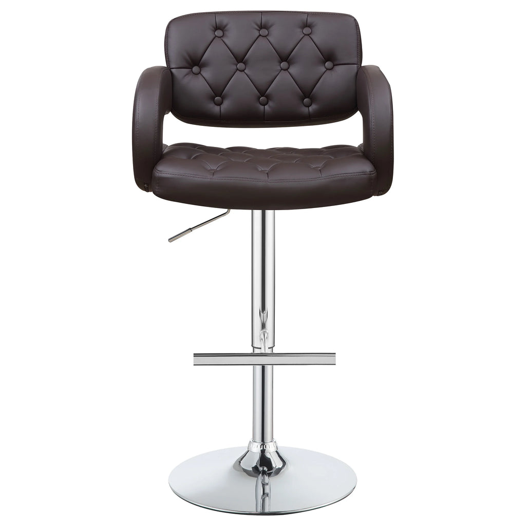 Adjustable Bar Stool Chrome and Brown W873889